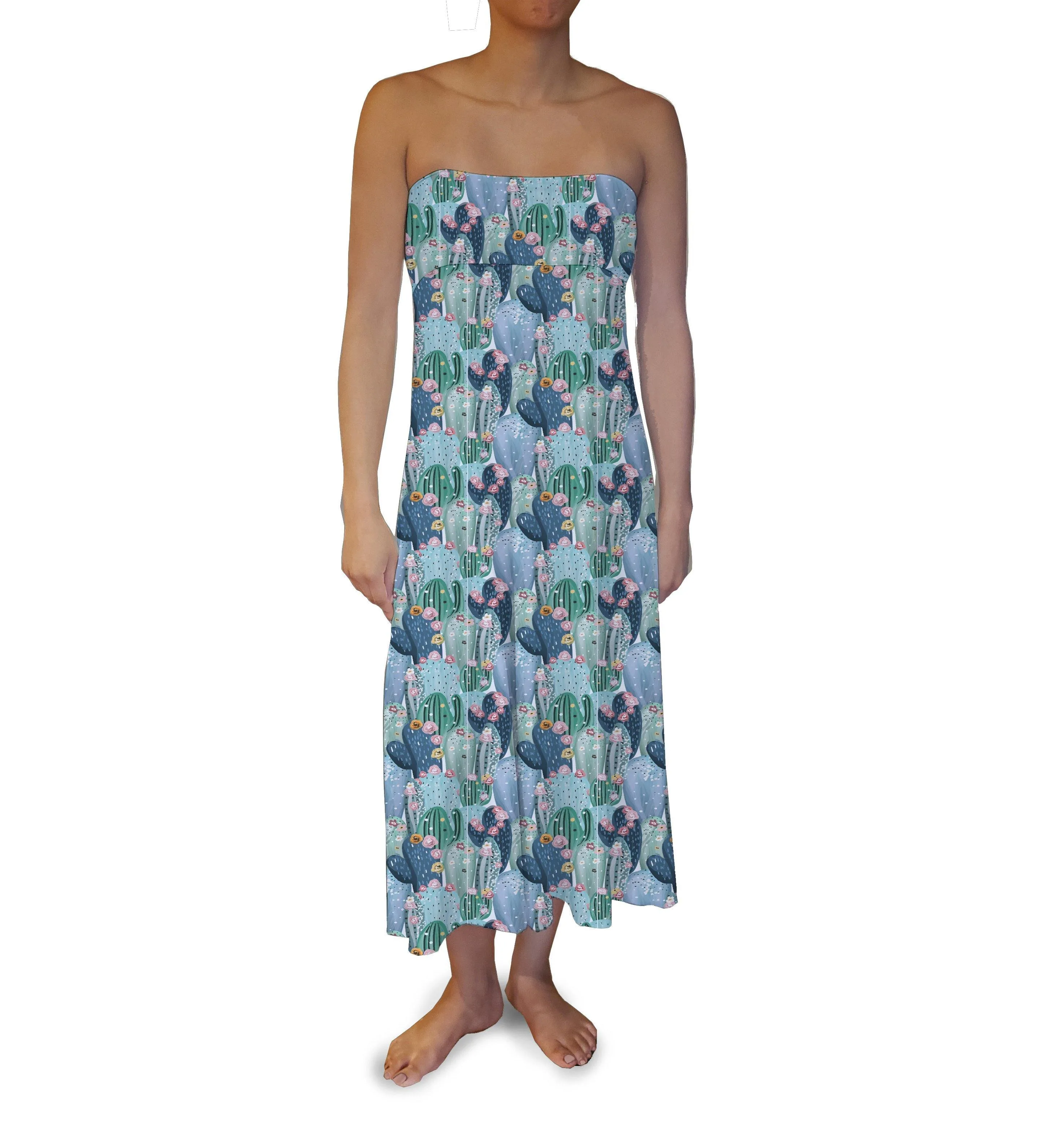 Cute Cactus Maxi Skirt