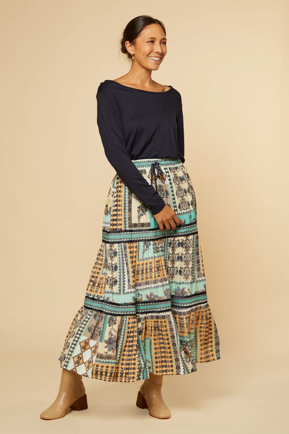 Danica Tiered Skirt in Torino