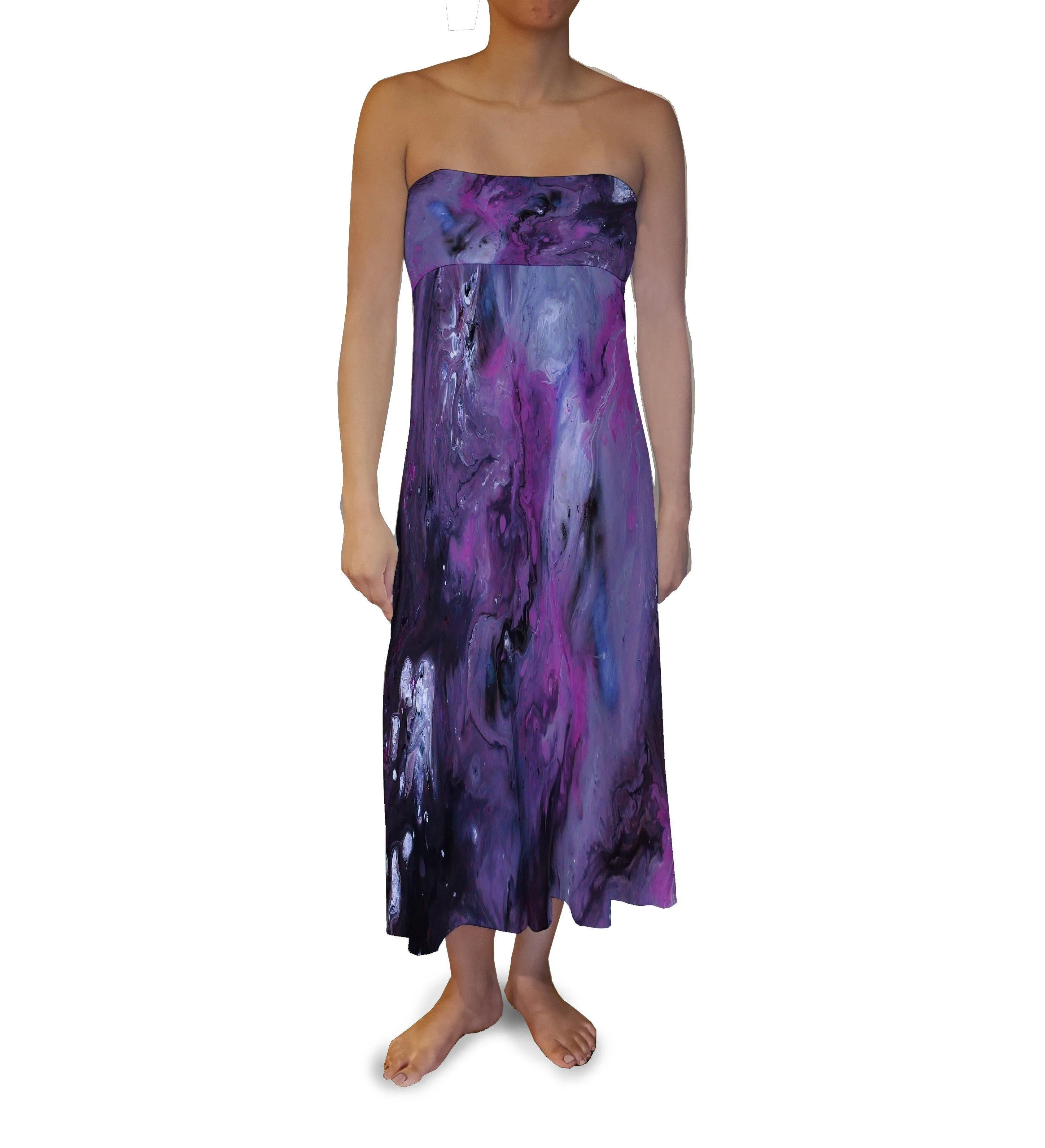 Dark Purple Liquid Maxi Skirt