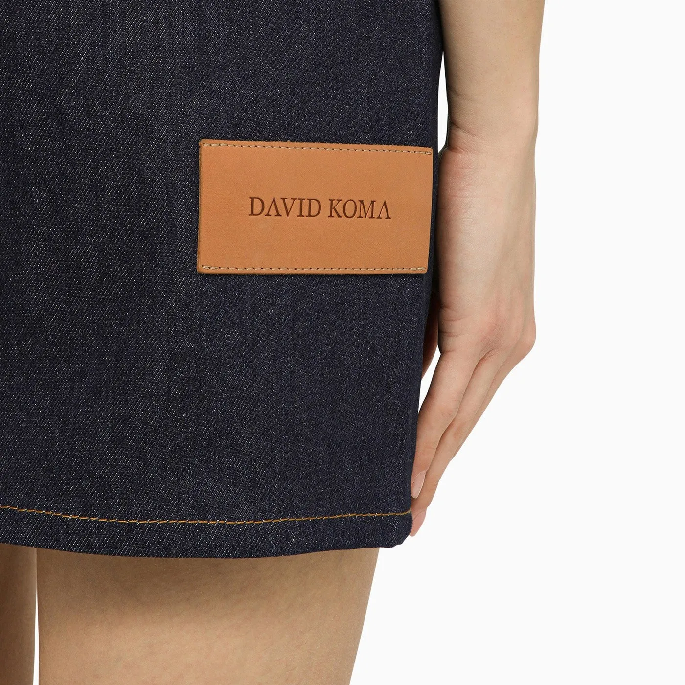 David Koma    David Koma Blue Denim Mini Dress With Mirrors