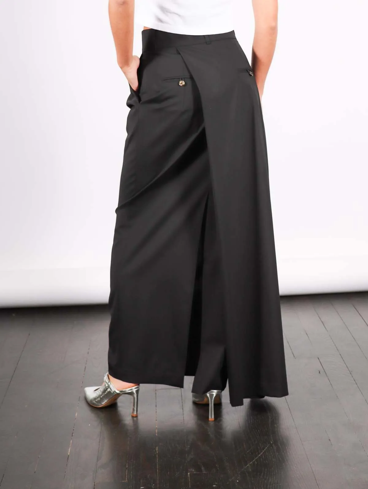 Deconstructed Pant Skirt - Black 