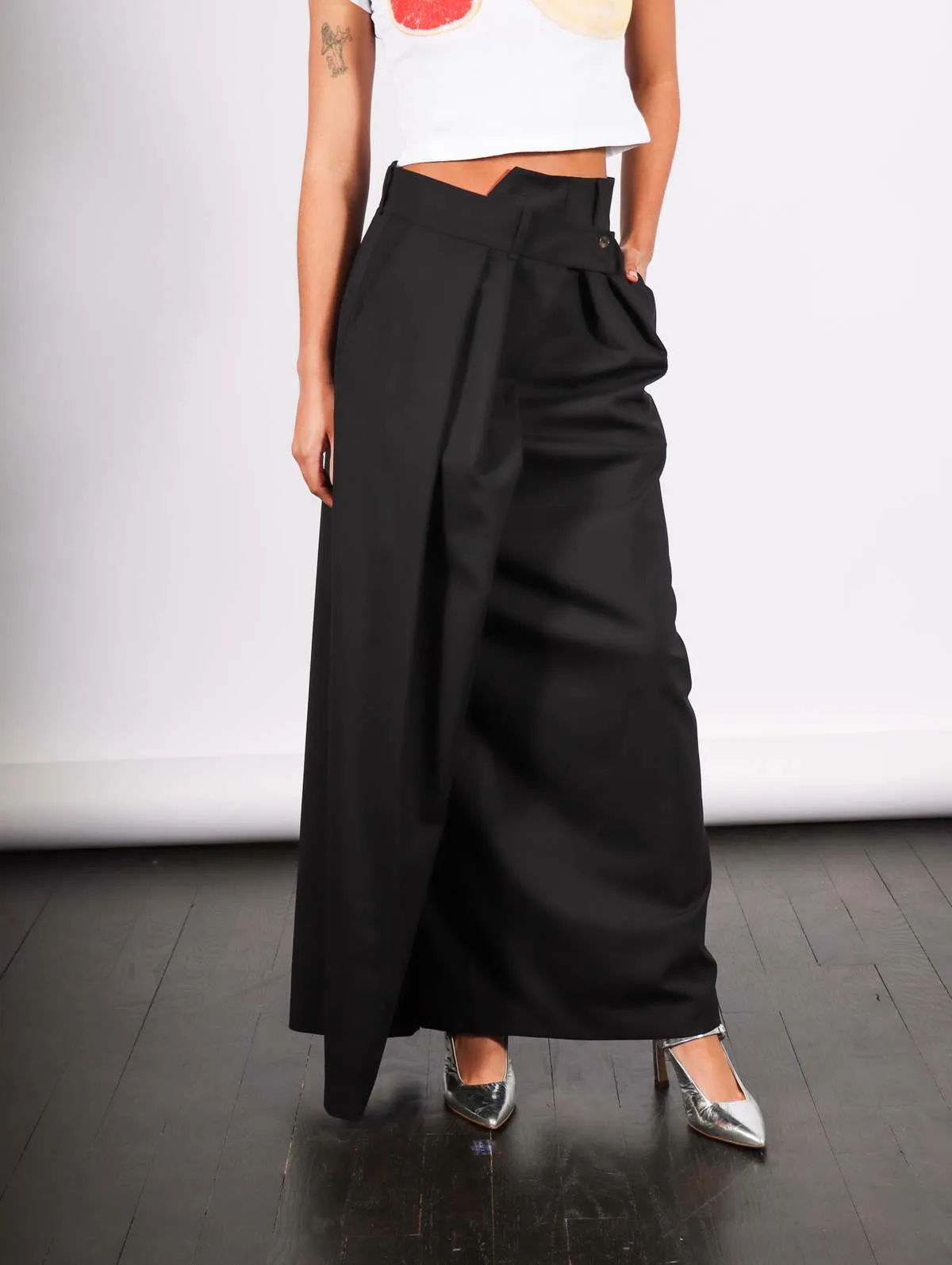 Deconstructed Pant Skirt - Black 