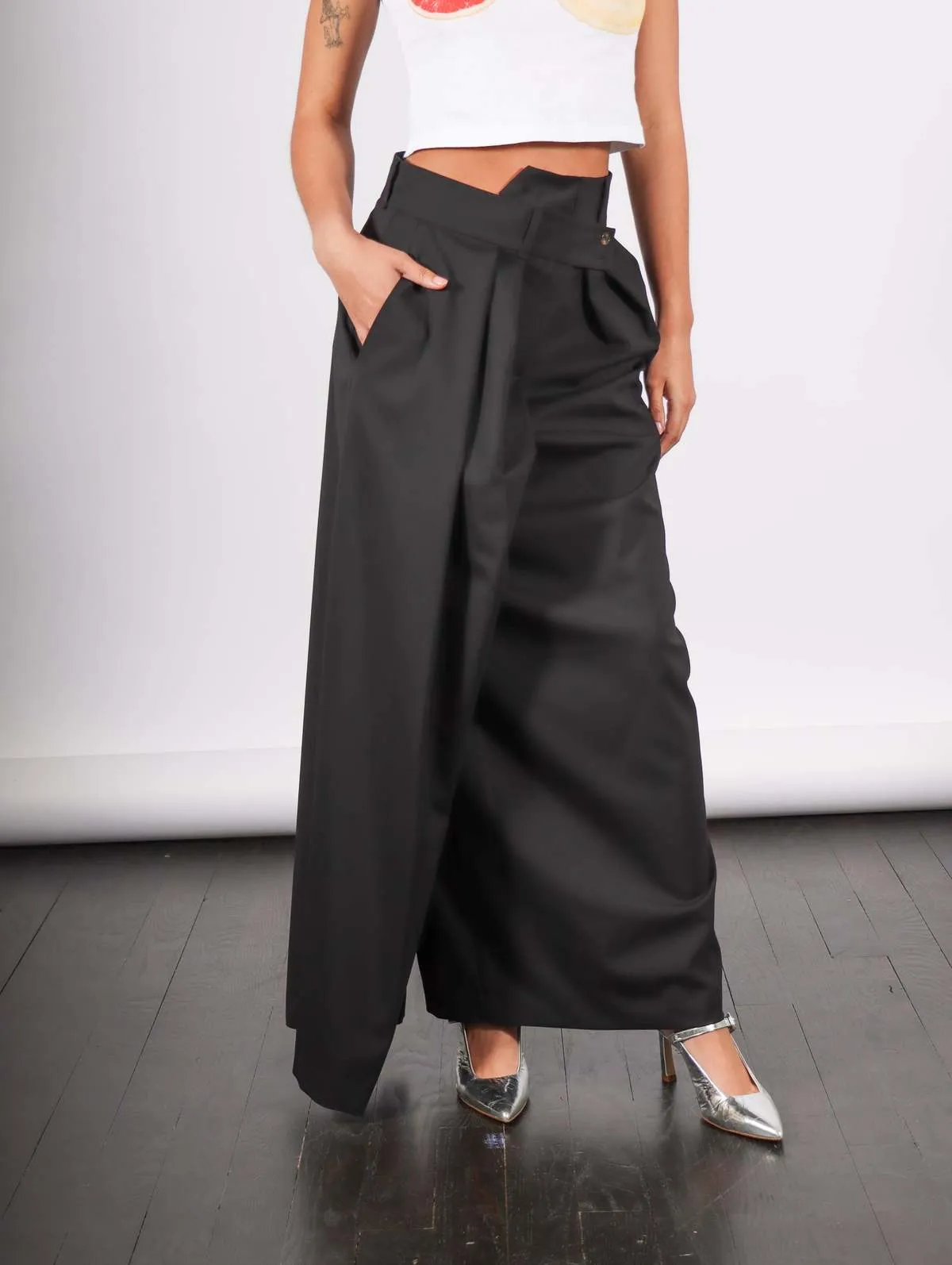 Deconstructed Pant Skirt - Black 