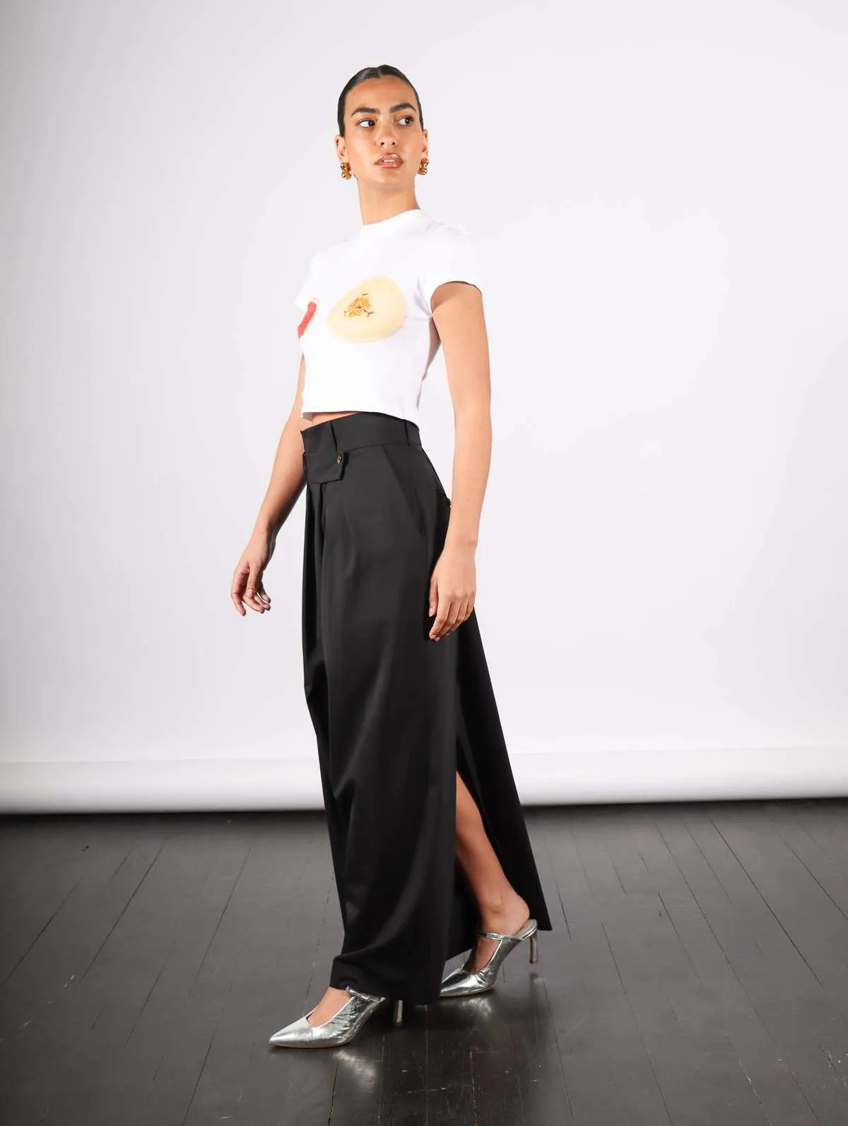 Deconstructed Pant Skirt - Black 