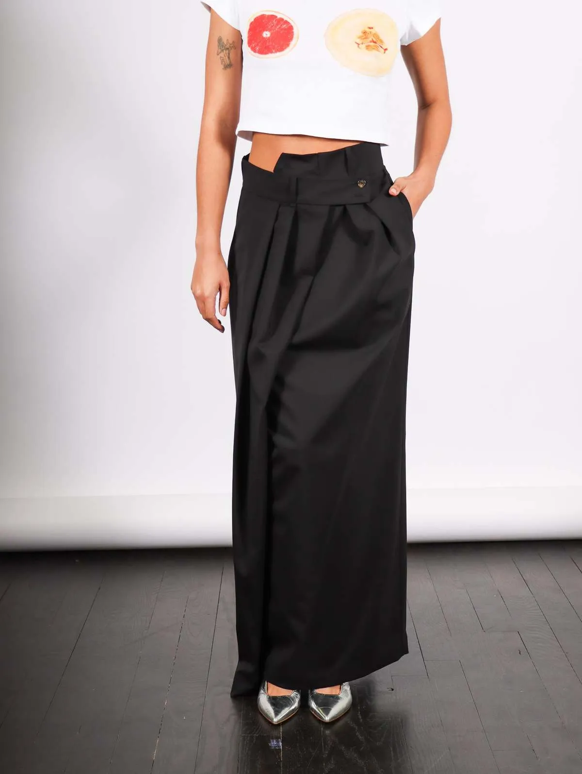 Deconstructed Pant Skirt - Black 