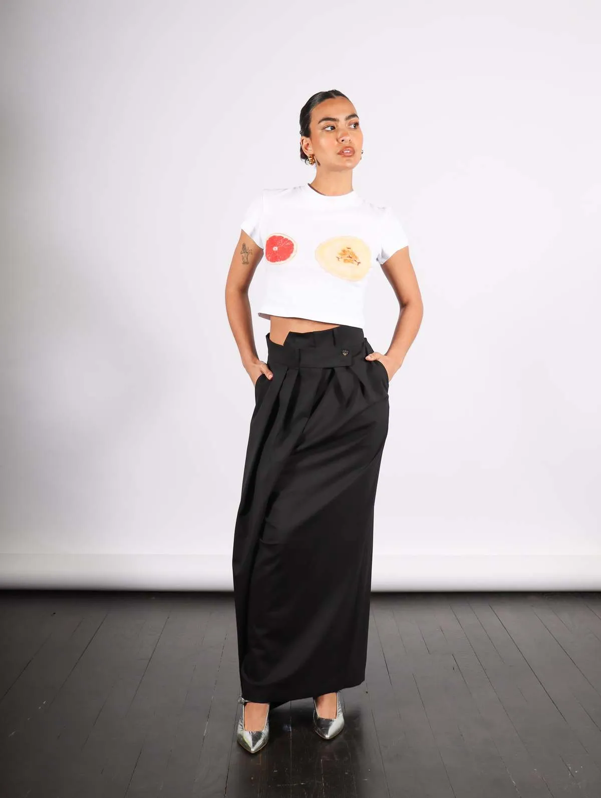 Deconstructed Pant Skirt - Black 