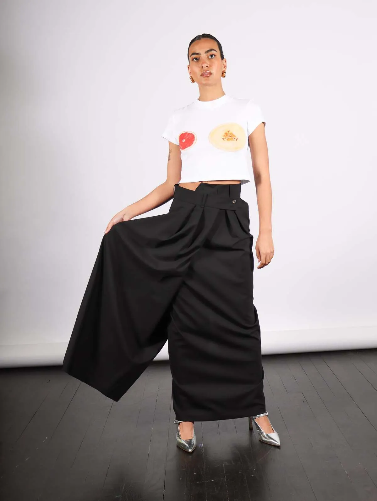 Deconstructed Pant Skirt - Black 