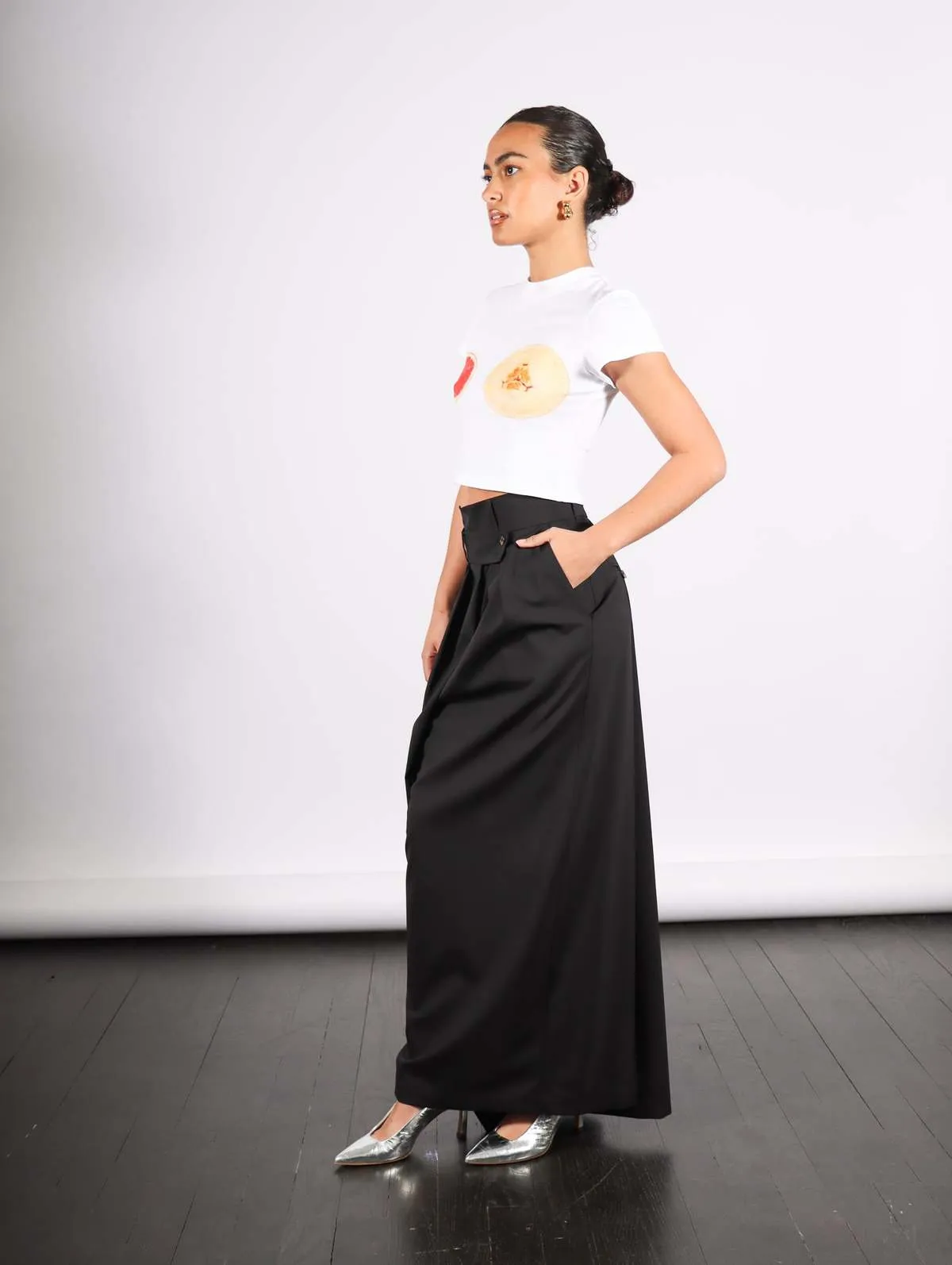 Deconstructed Pant Skirt - Black 