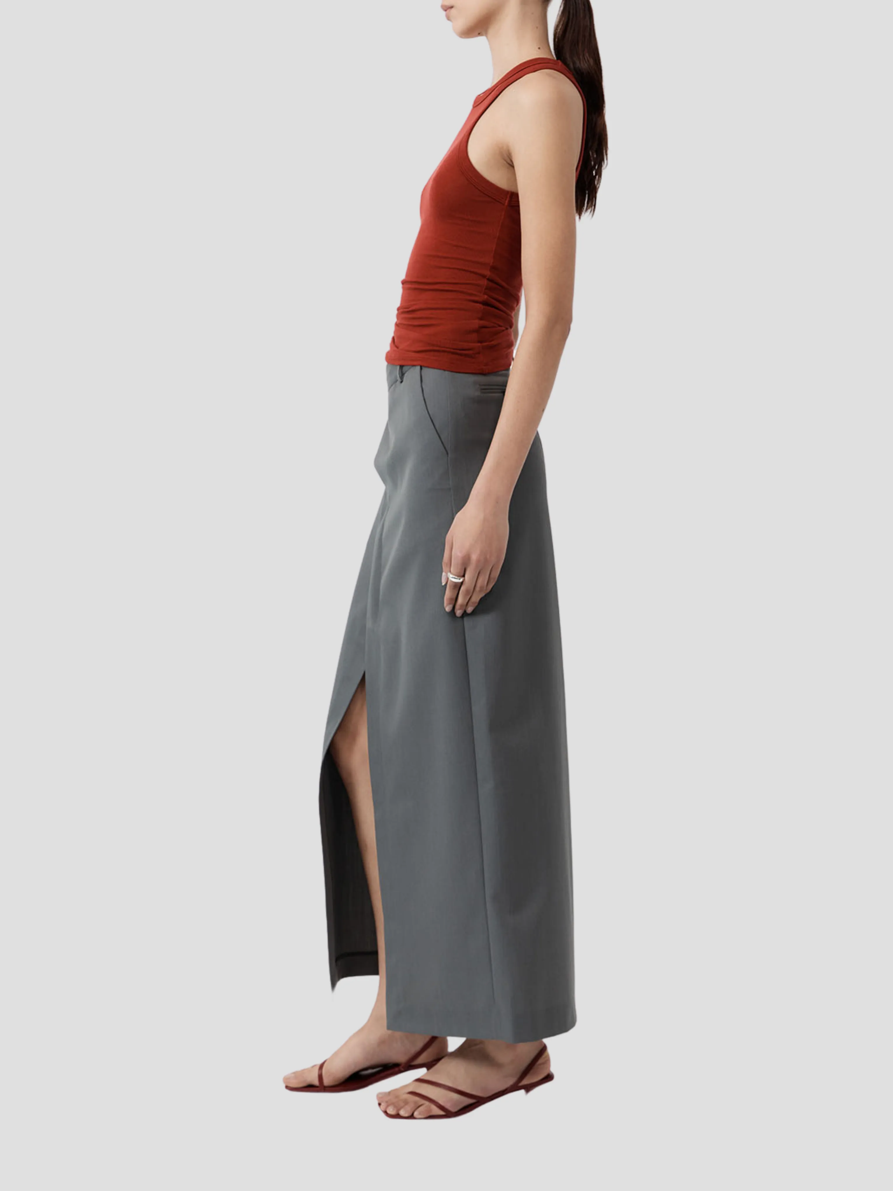 Deconstructed Waist Maxi Skirt