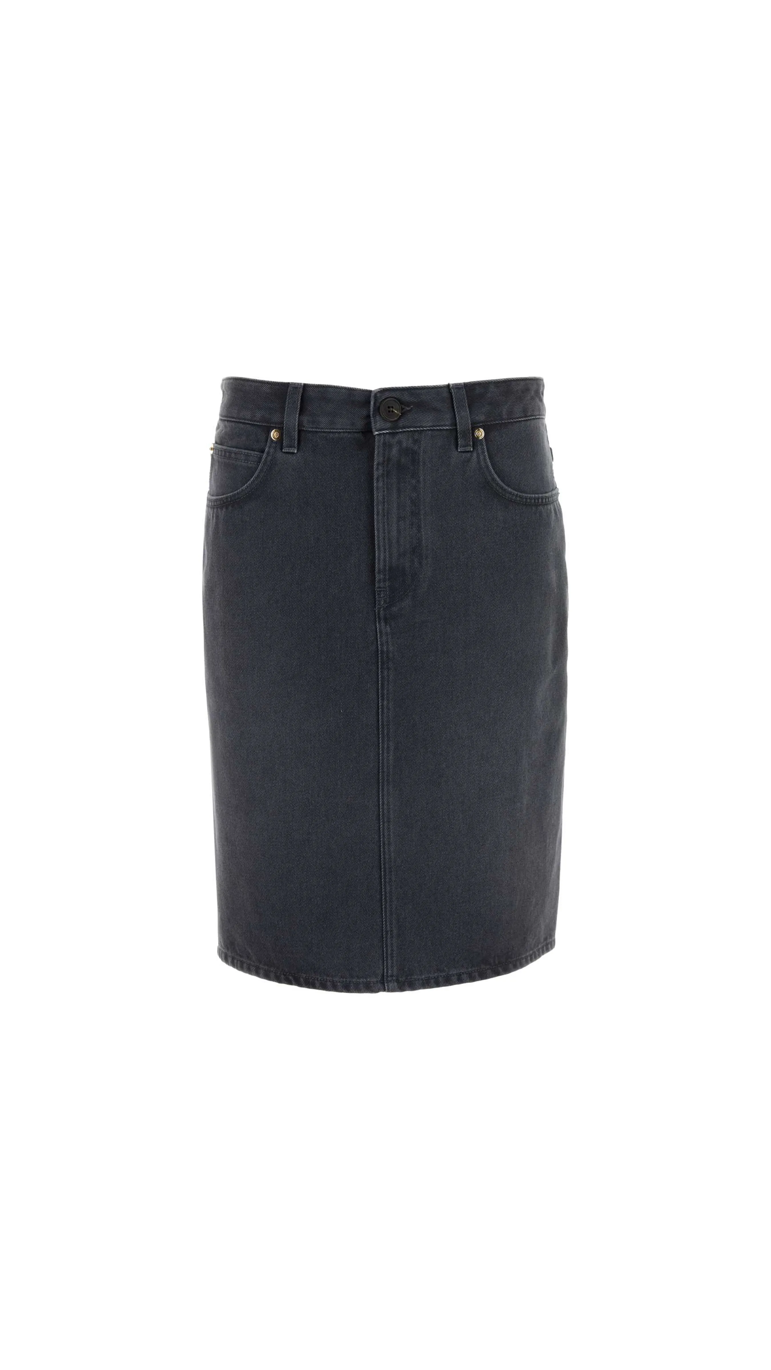 Denim Pencil Skirt - Grey