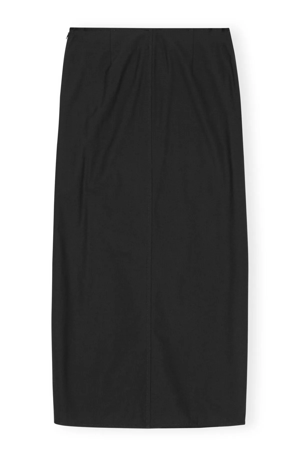 DRAPEY MELANGE MIDI SKIRT - Black