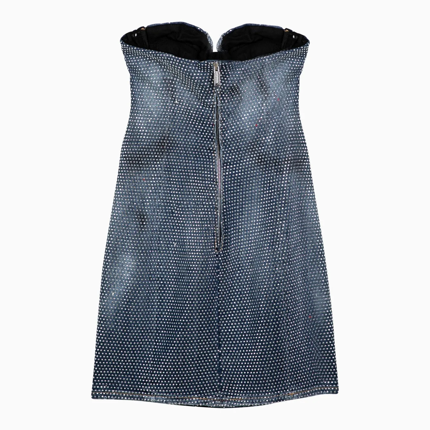 Dsquared2    Dsquared2 Washed Denim Mini Dress With Crystals