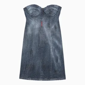 Dsquared2    Dsquared2 Washed Denim Mini Dress With Crystals