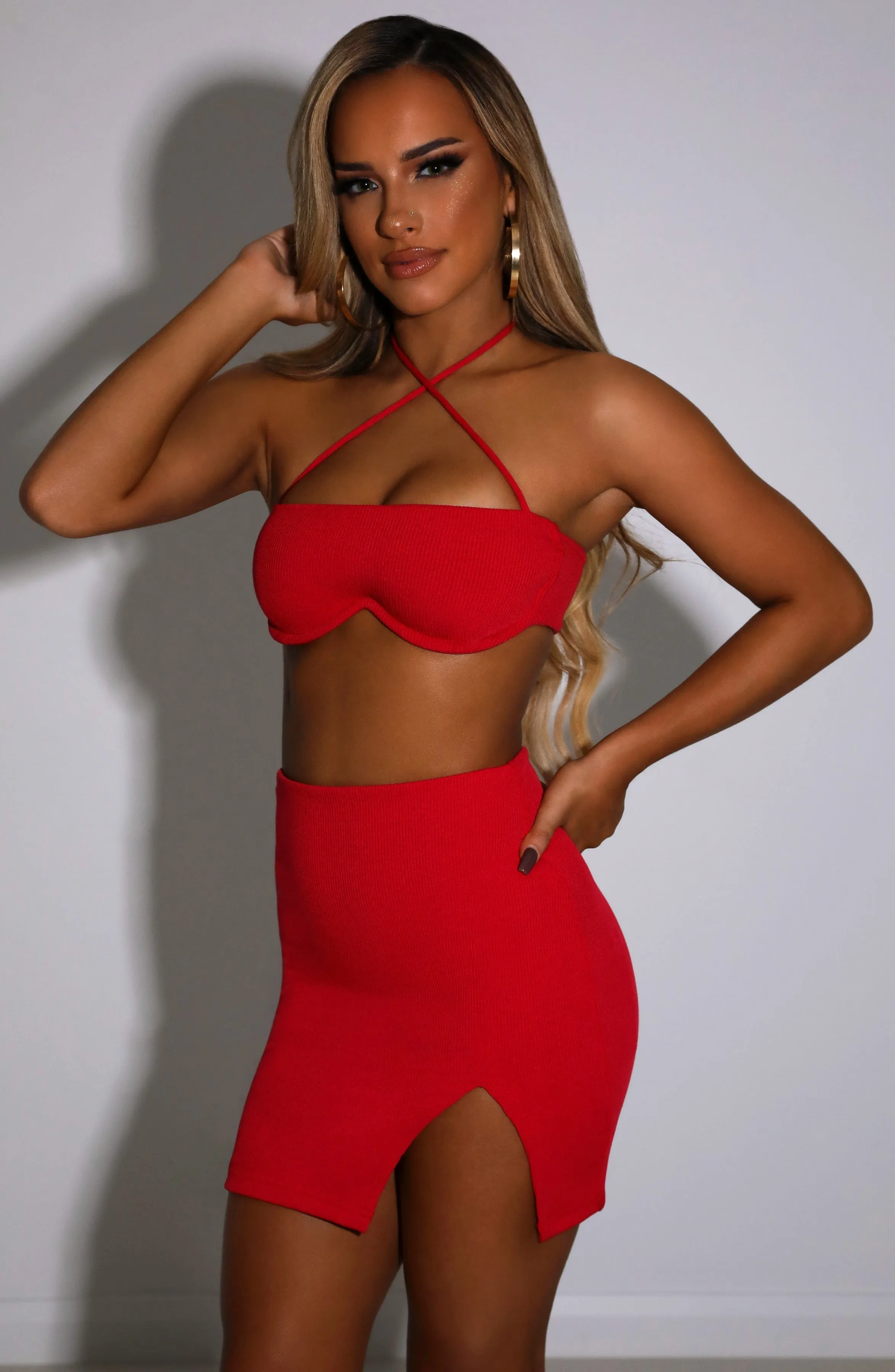 Eliza Mini Skirt - Red