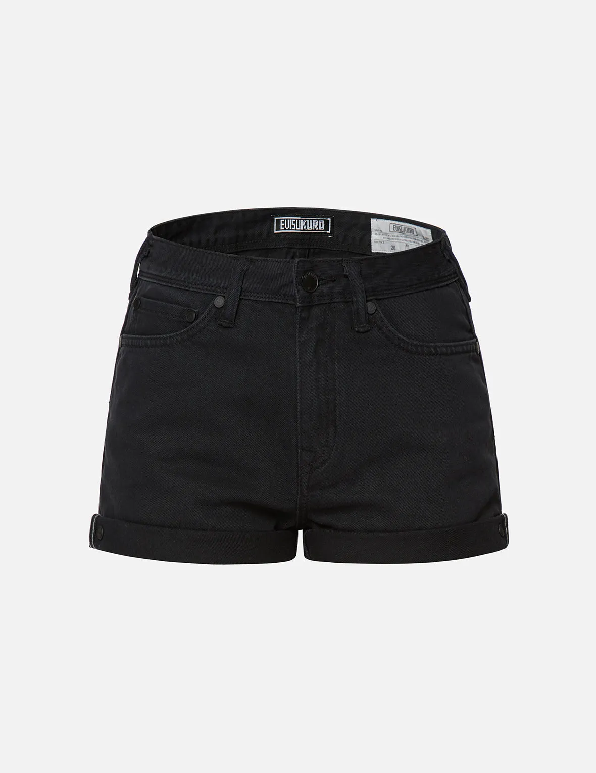 Embossed Seagull High Waist Denim Shorts