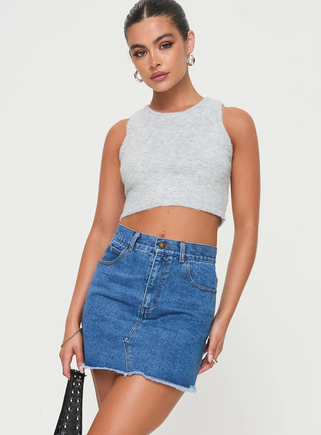 Eren Denim Mini Skirt Mid Wash