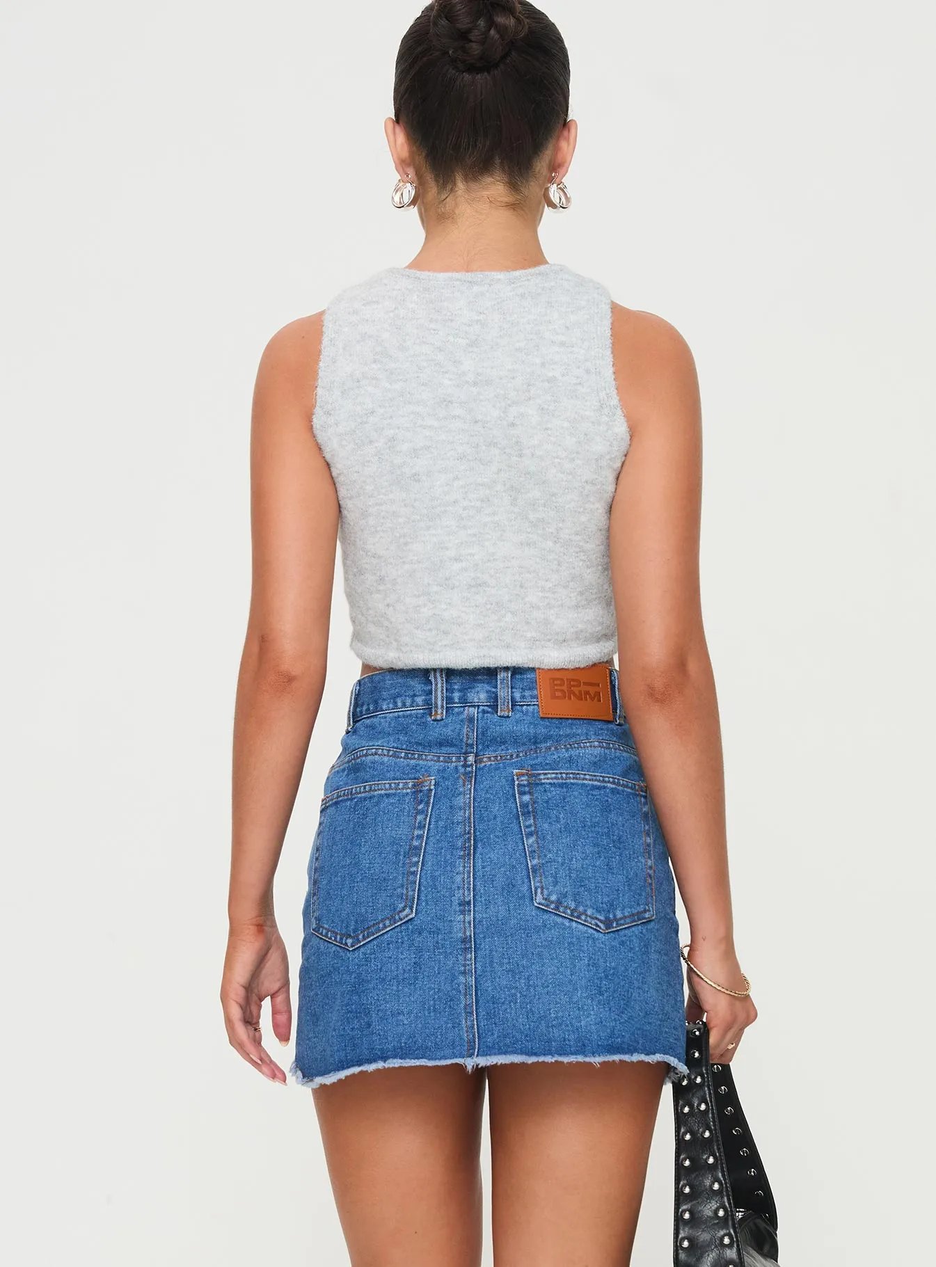 Eren Denim Mini Skirt Mid Wash