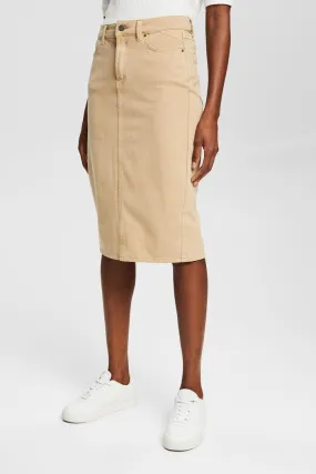 Esprit Mid Rise Organic Bi-Stretch Skirt in Sand