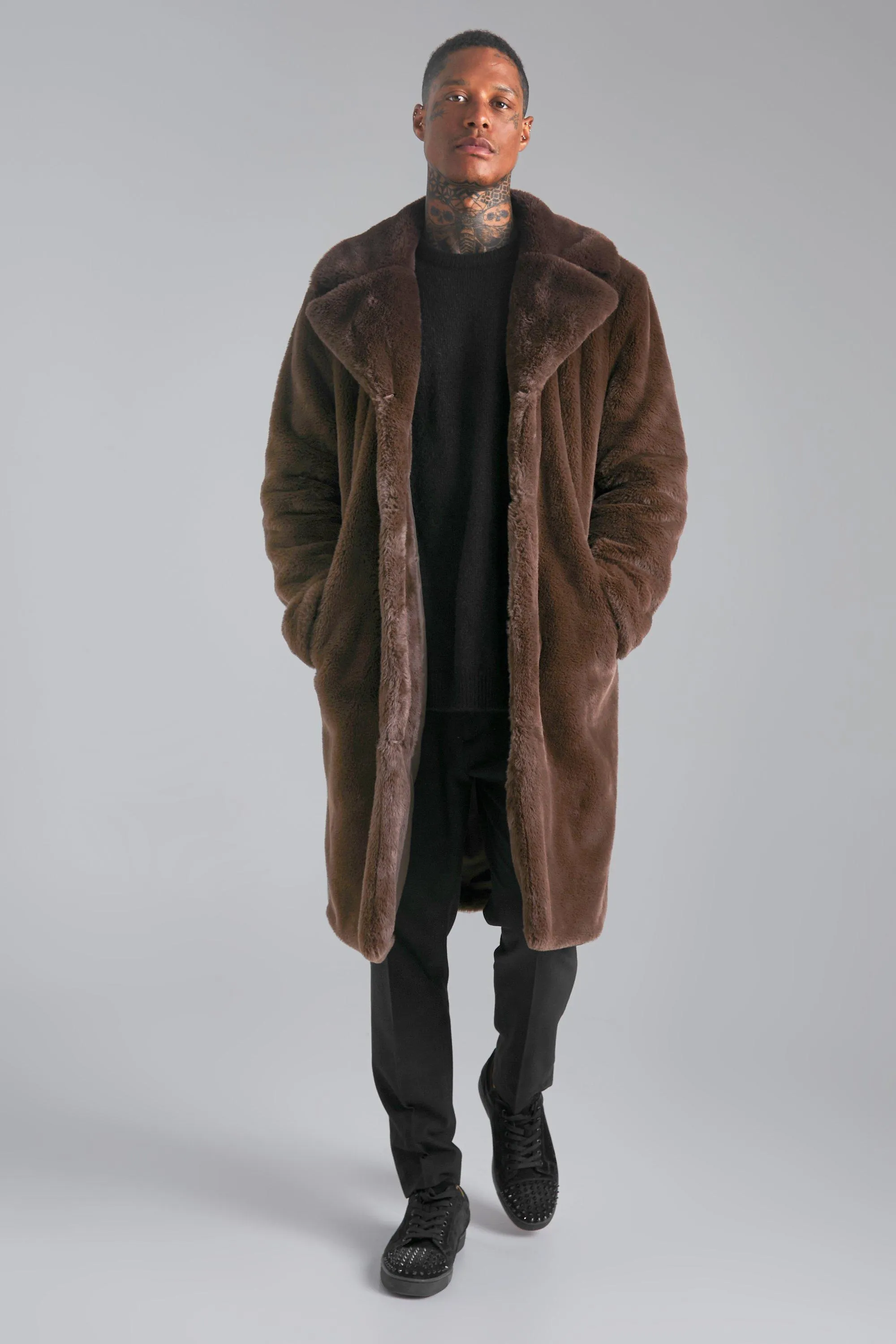 Faux Fur Longline Overcoat