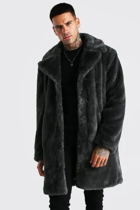 Faux Fur Overcoat | boohooMAN UK