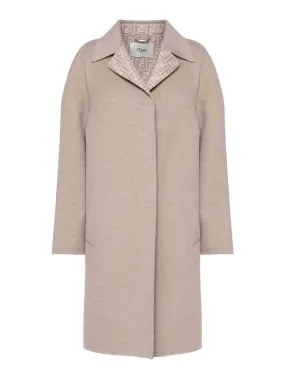 Fendi Reversible Overcoat With Lapel Collar