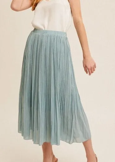 FINAL SALE - Pleated Midi Skirts - 2 Colors!