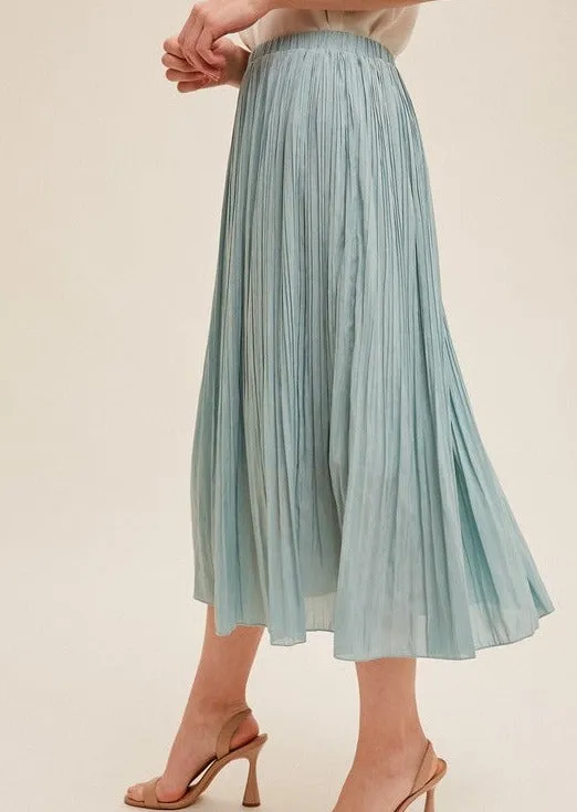 FINAL SALE - Pleated Midi Skirts - 2 Colors!