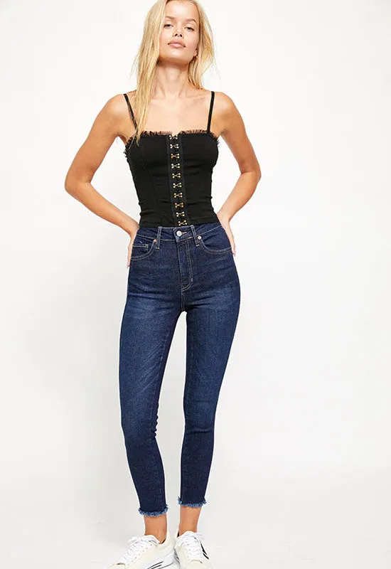 Free People - Dark Blue Rain High Waist Jeggings