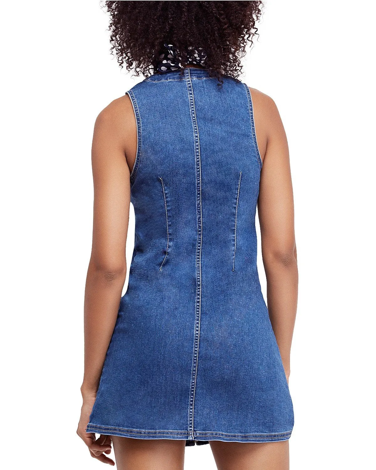 Free People - Wandering Star Denim Mini Dress in Blue