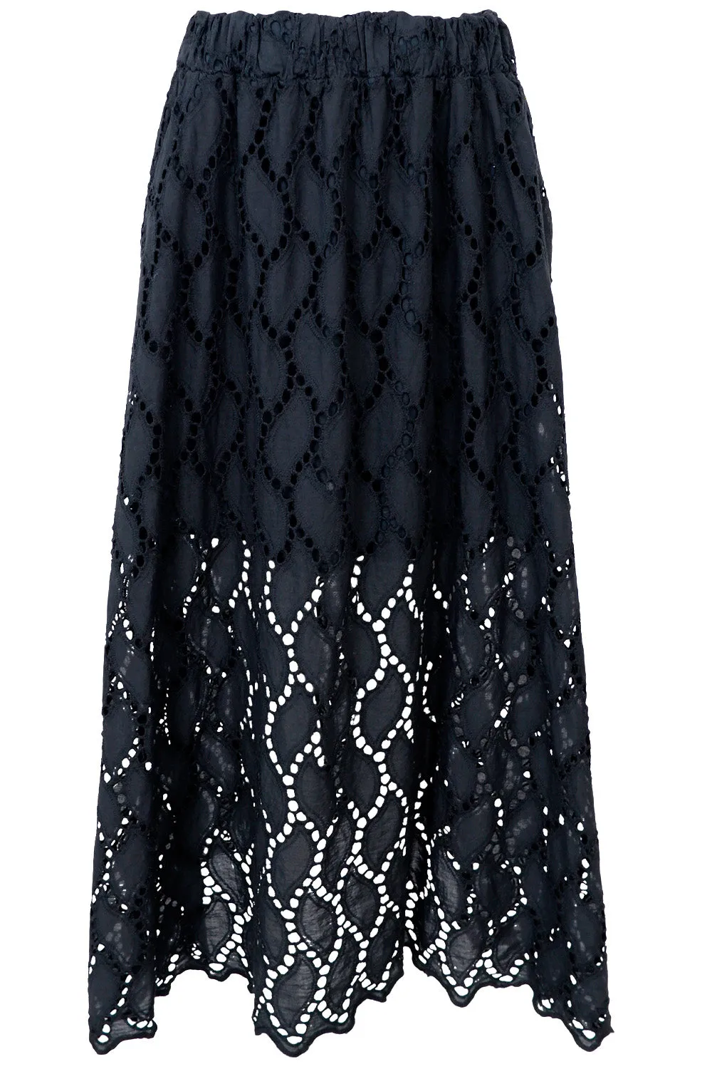 Freya Cut Out Lace Skirt | Black | Nederdel fra Black Colour