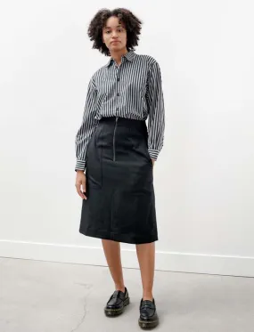 Gado Dry Wool Twill Zip Skirt - Black