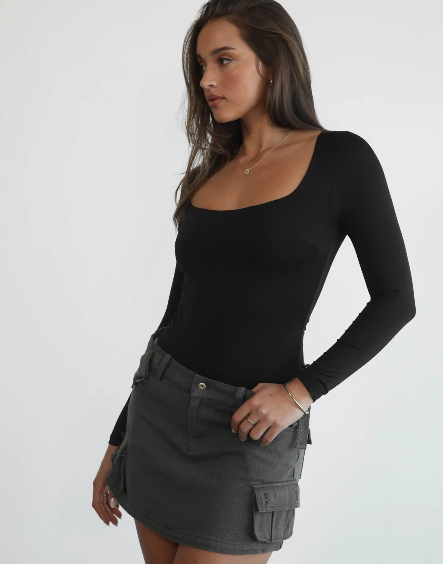 Gigi Mini Skirt (Charcoal)