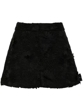 Giuseppe Di Morabito floral-guipure mini skirt - Black