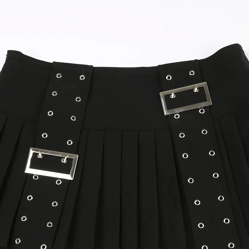 Gothic A-line Pleated Skirt