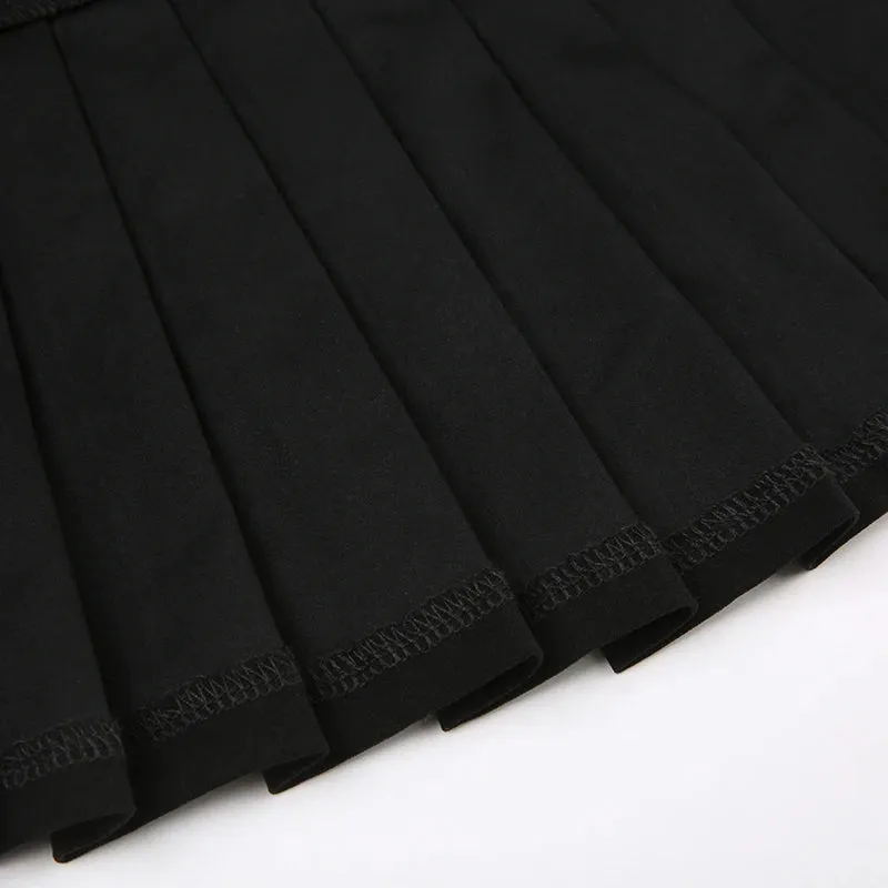 Gothic A-line Pleated Skirt