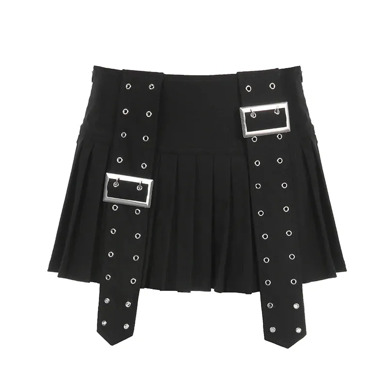 Gothic A-line Pleated Skirt