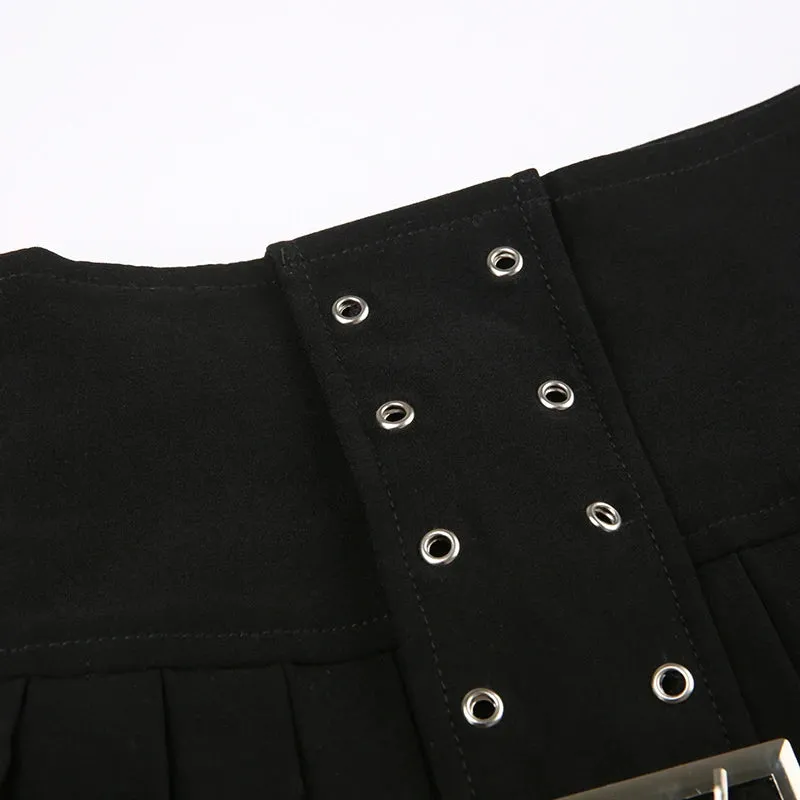 Gothic A-line Pleated Skirt