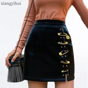 Gothic Punk High Waist Mini Skirt