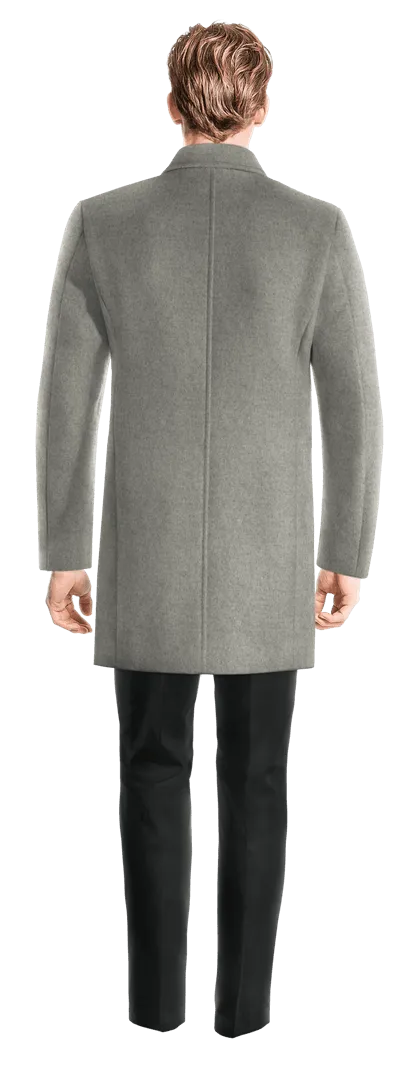 Grey Overcoat with contrasted Buttonthreads