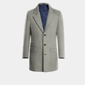 Grey Overcoat with contrasted Buttonthreads