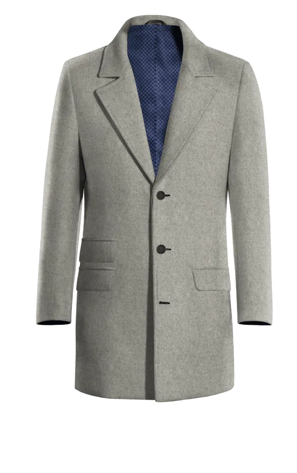 Grey Overcoat with contrasted Buttonthreads