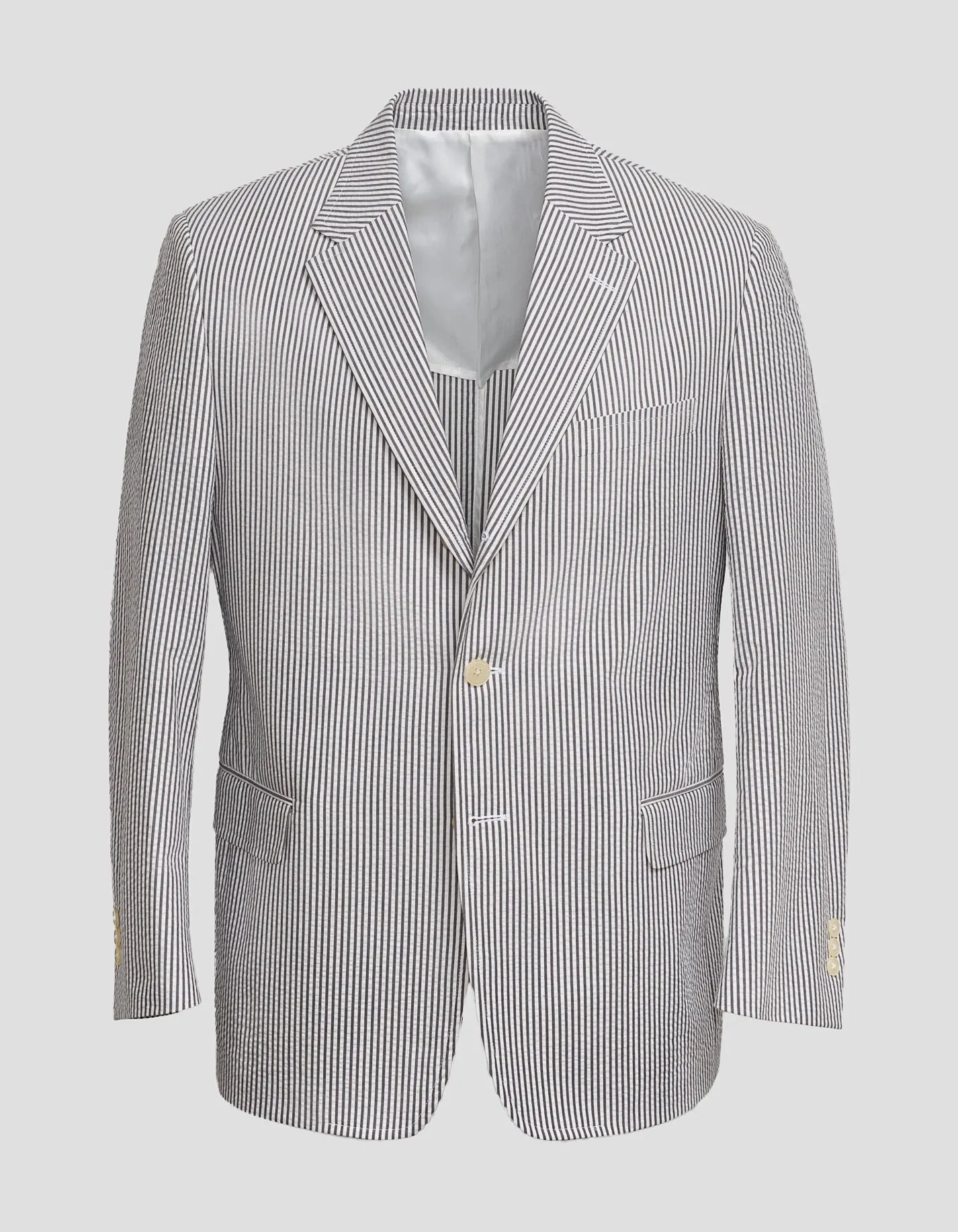 GREY WHITE COTTON SEERSUCKER SPORT COAT