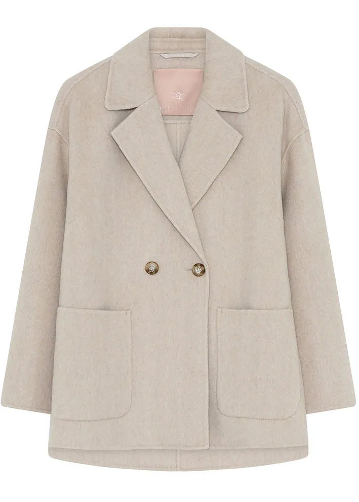 Gustav Elia wool coat 51301 Uldjakke - Silver Grey/Sand