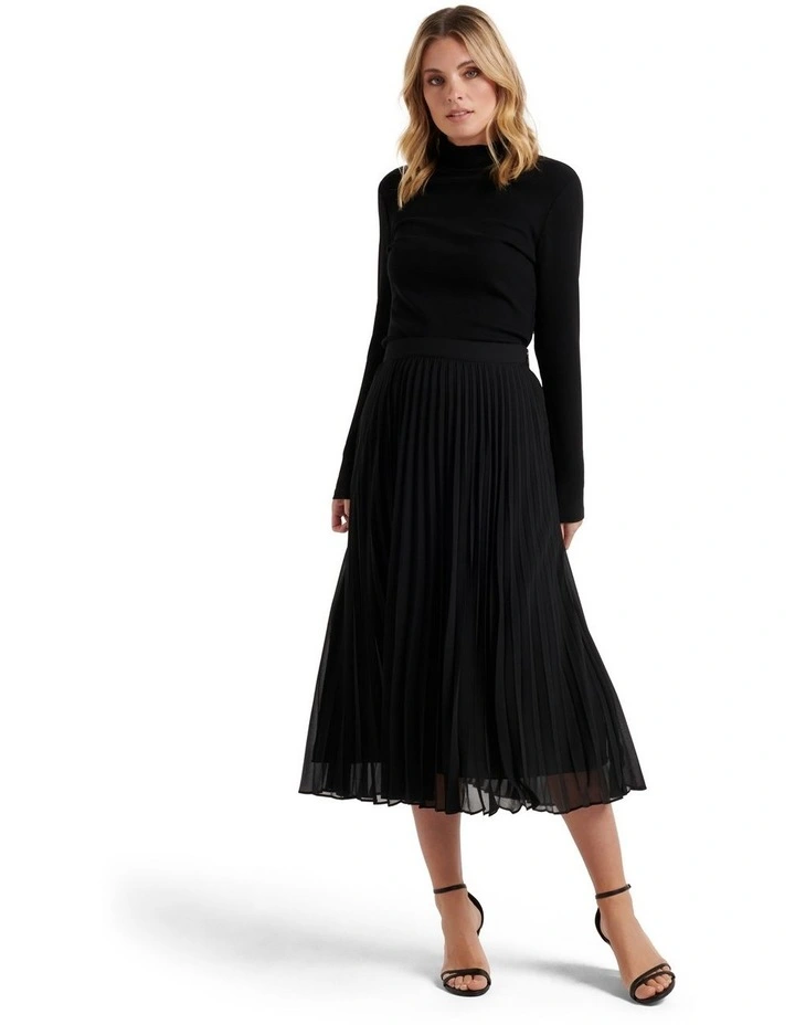 Hailee Pleated Skirt Black