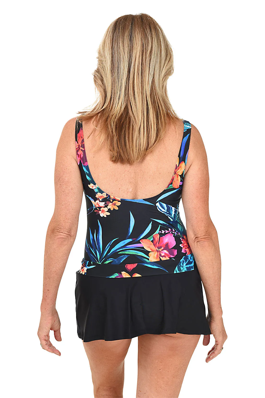 Hawaiian Floral Skirted Swimsuit