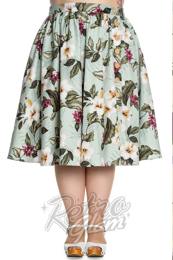 Hell Bunny Tahiti 50s Skirt in Mint