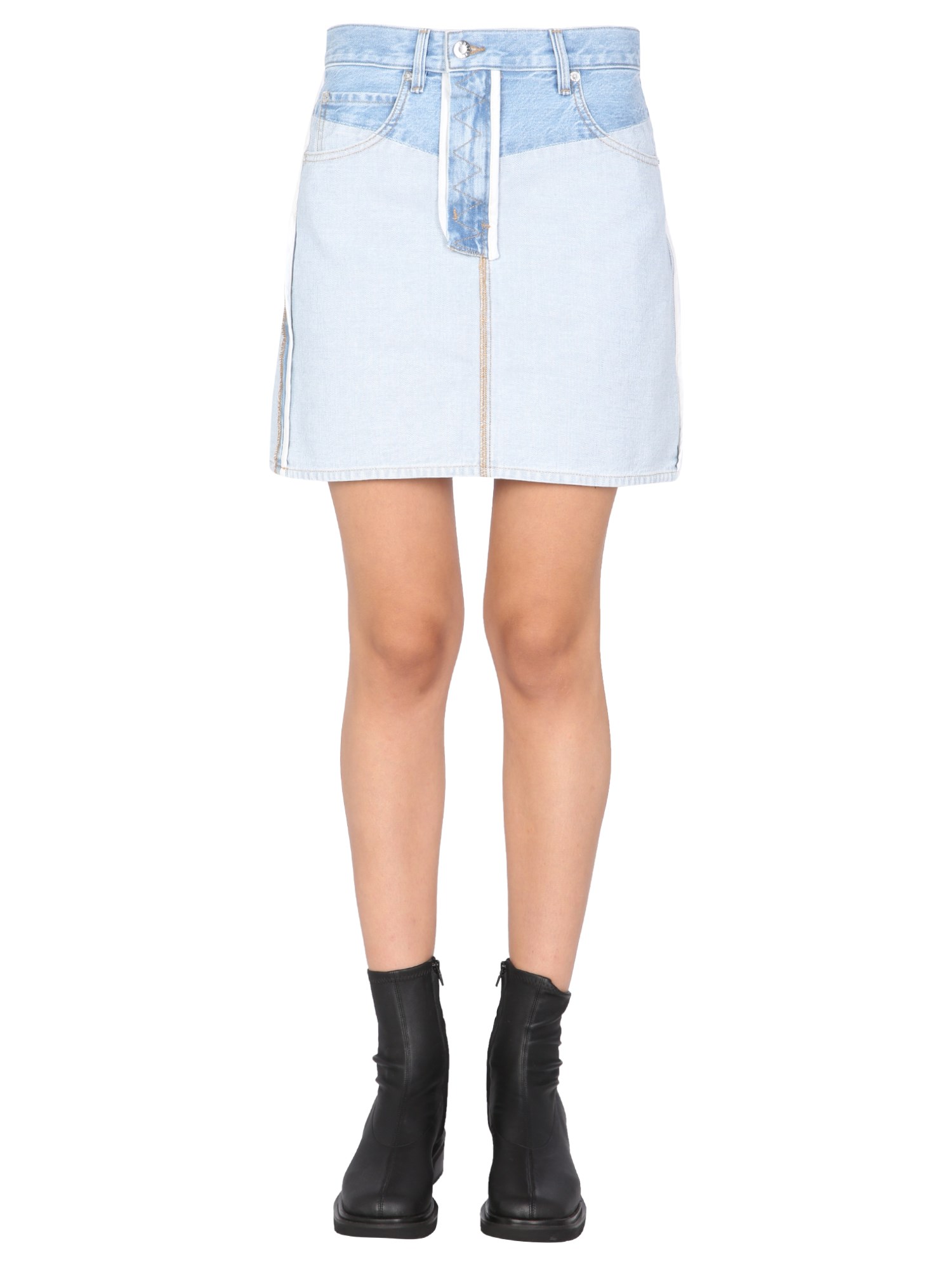 HELMUT LANG    COTTON DENIM MINI SKIRT