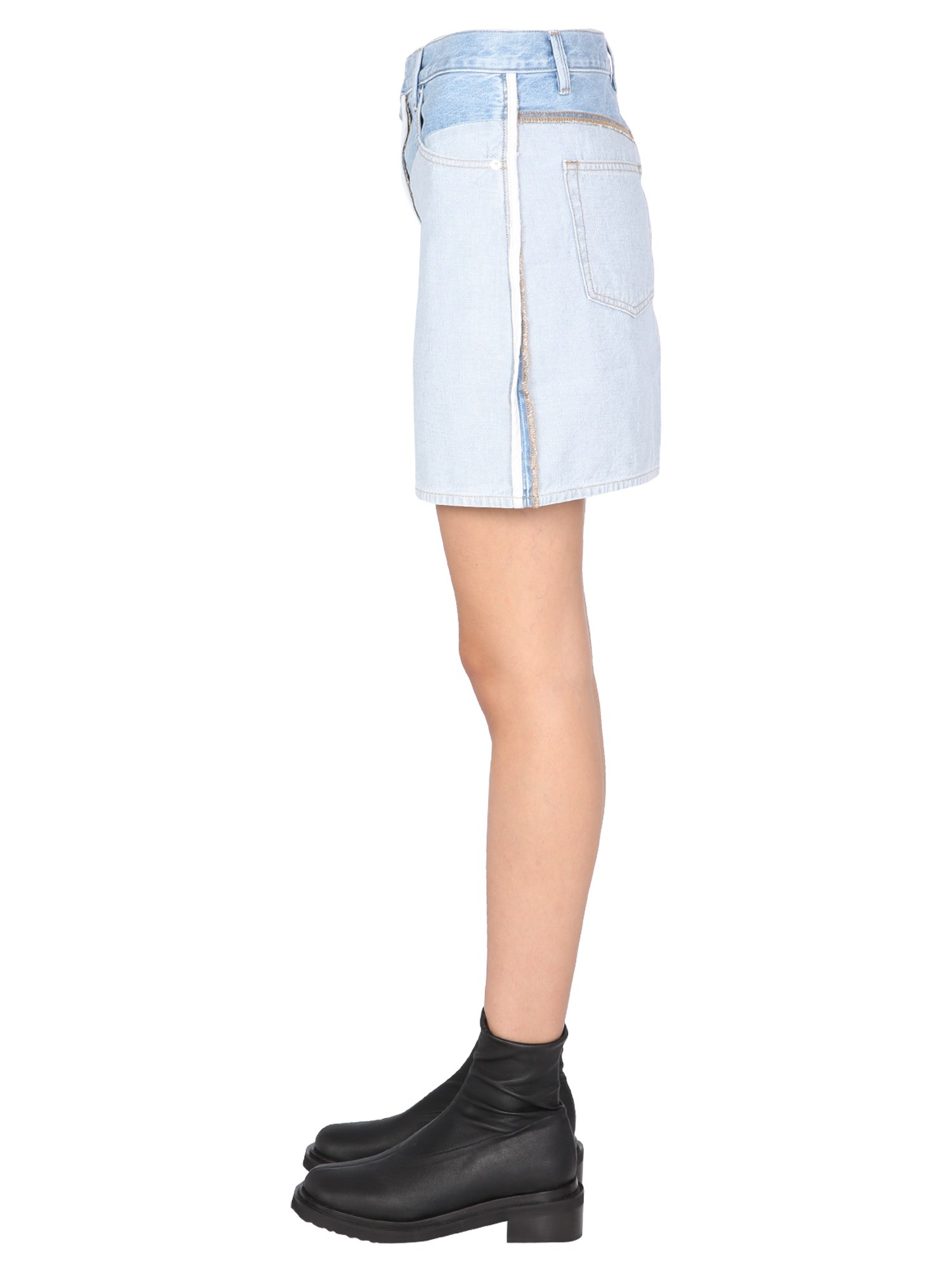 HELMUT LANG    COTTON DENIM MINI SKIRT