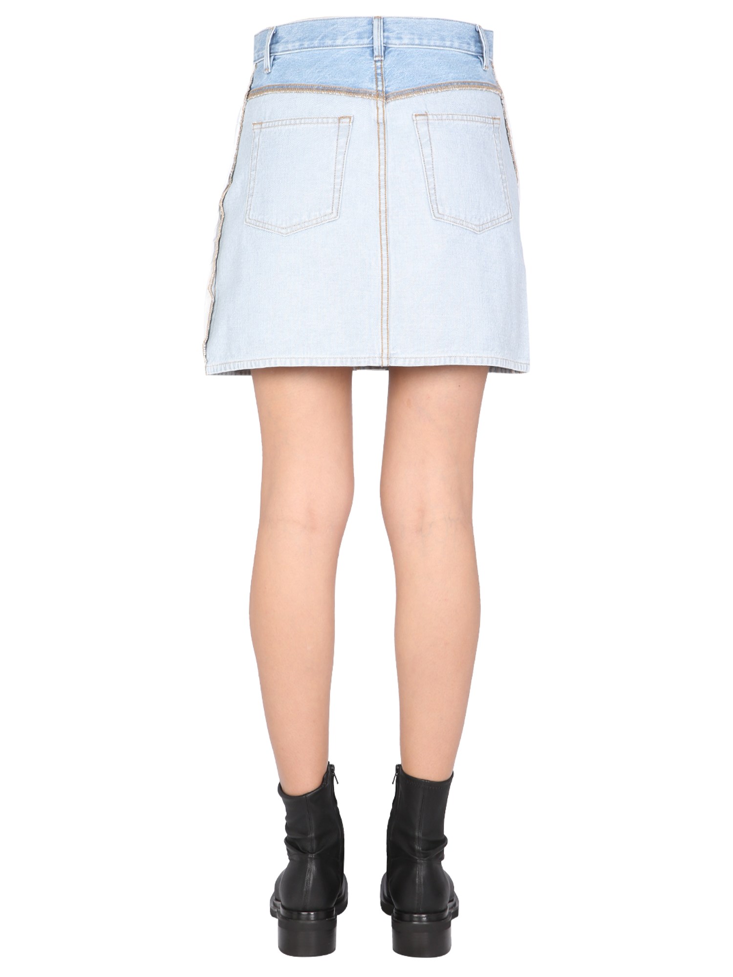 HELMUT LANG    COTTON DENIM MINI SKIRT