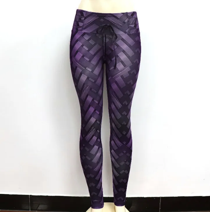 High Waist Iron Weave Print Push Up Yoga Leggings